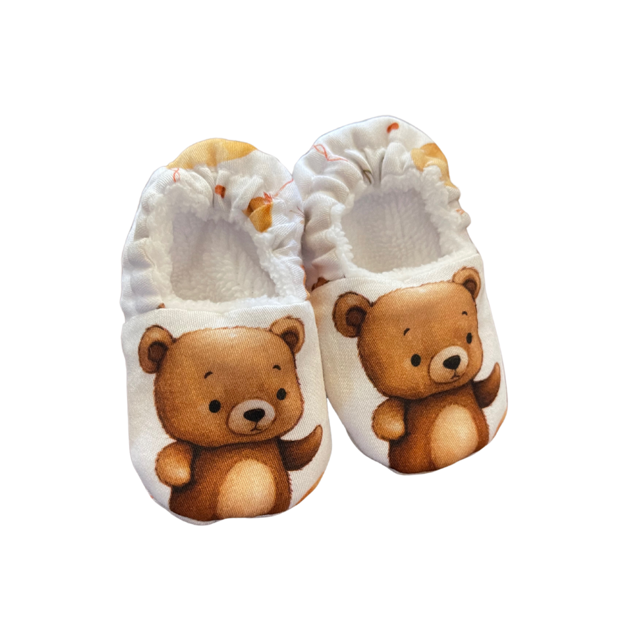 Chaussons 0-6 mois 100% coton - oursons