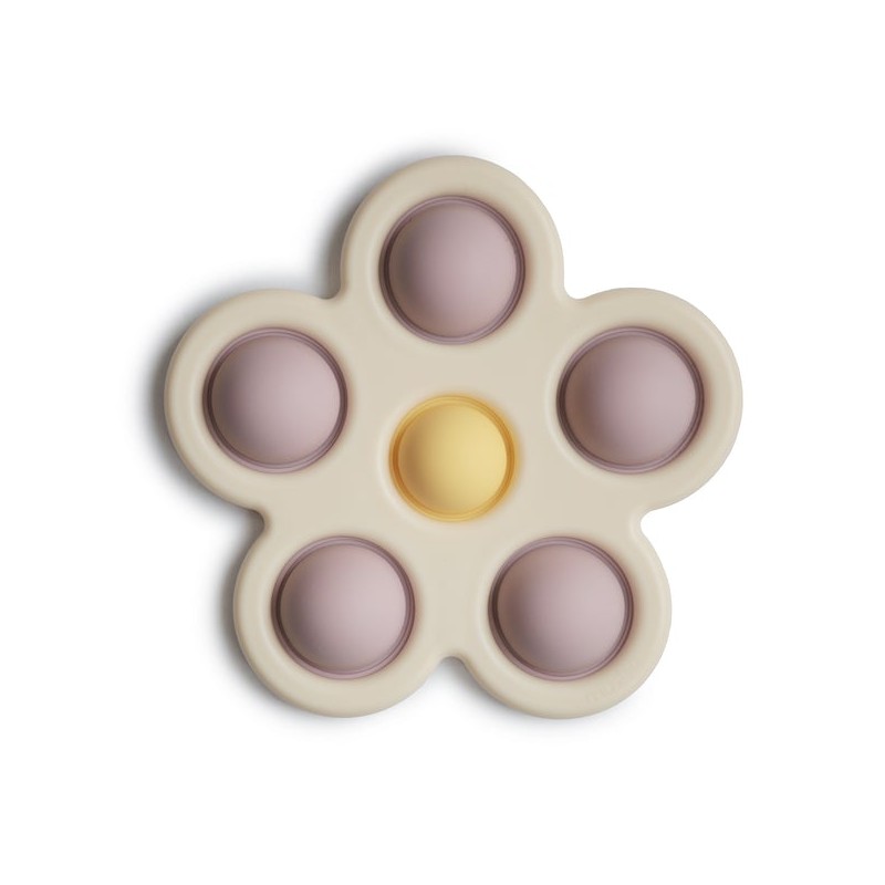mushie press toy fleur Lila/jaune