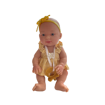 petite poupée 26 cm sexuée robe fleurie tutu jaune nines d'onil