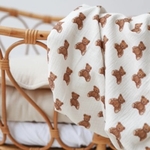 couverture mousseline ourson bébé double gaze de coton made in pologne Petite