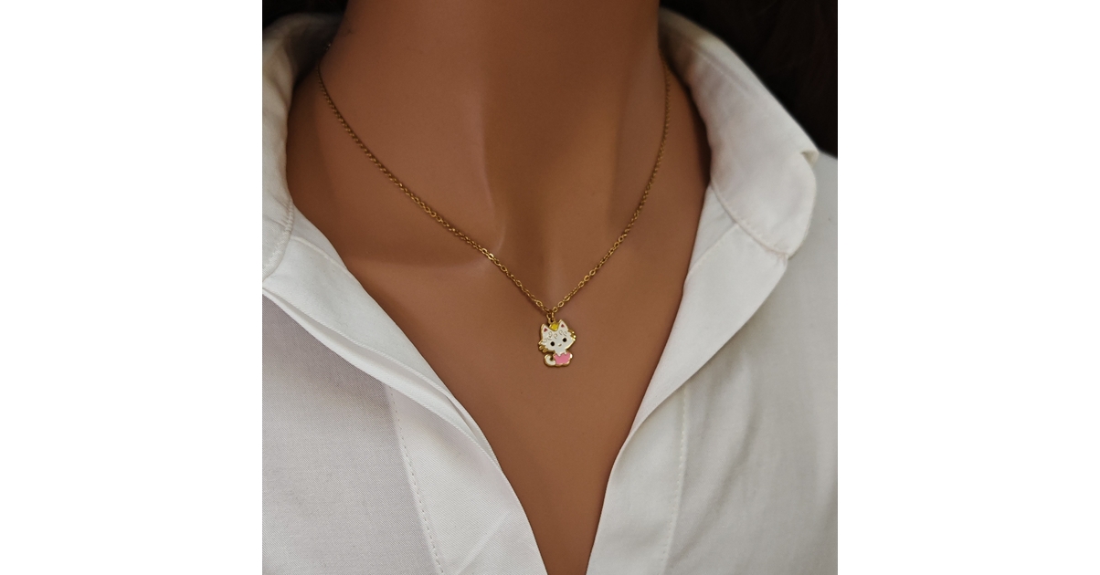 Dodo Pomellato Collier Chaîne + pendentif Trèfle Or rose