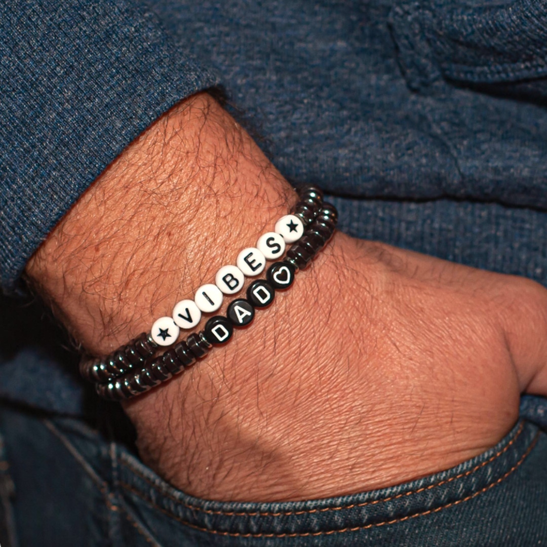 Bracelet homme personnalisé hématite - Bijoux Créative Perles