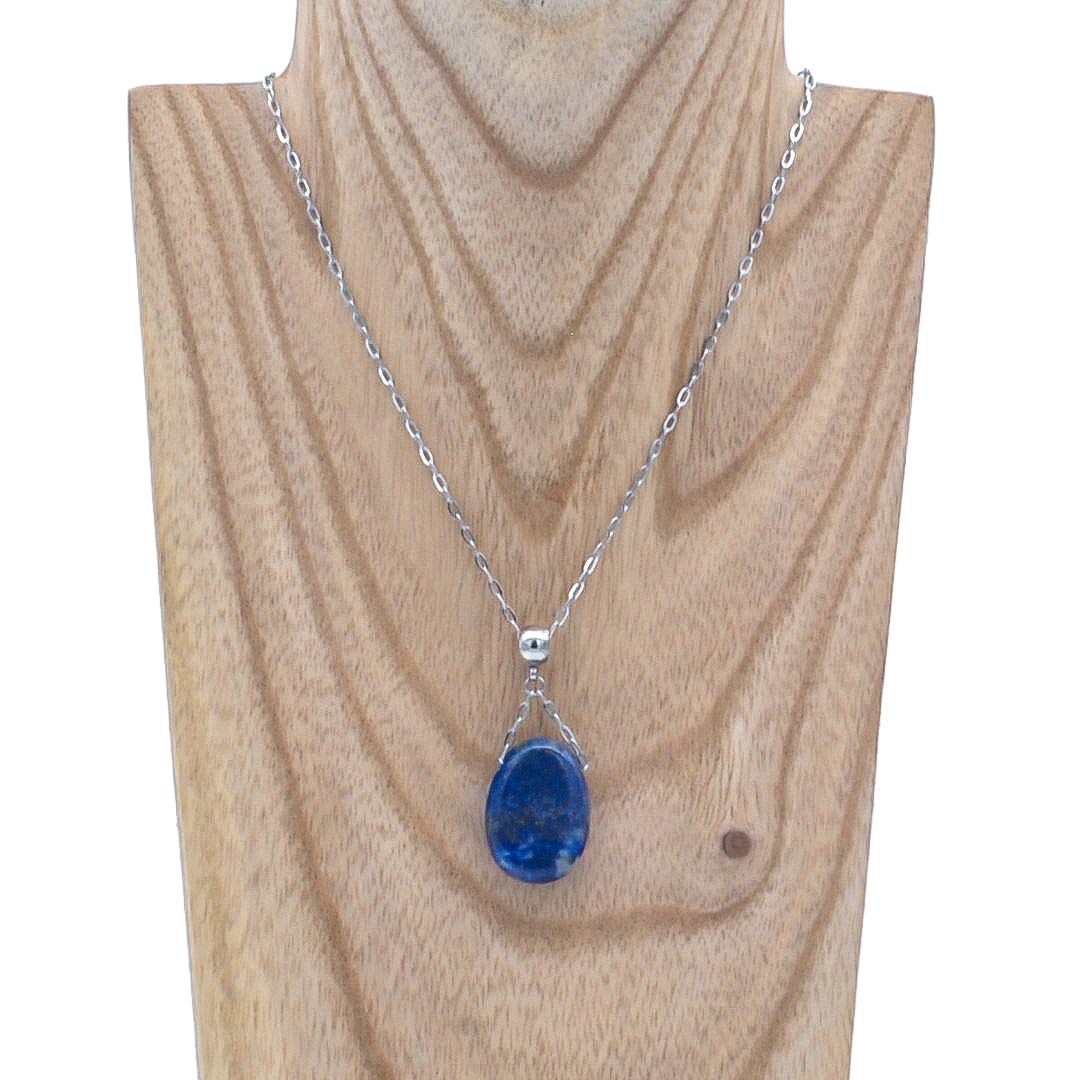 Collier confiance en soi pendentif lapis-lazuli