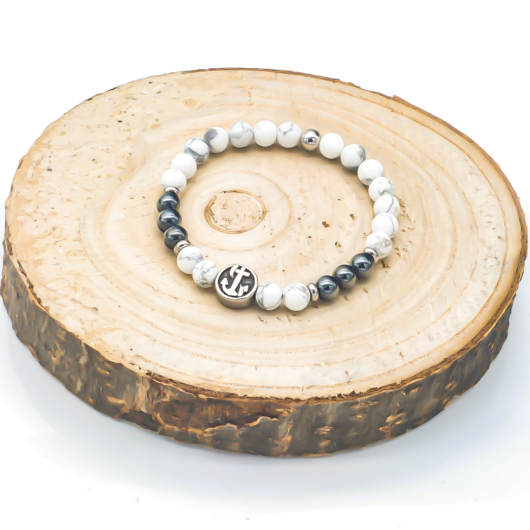 Bracelet ancre howlite