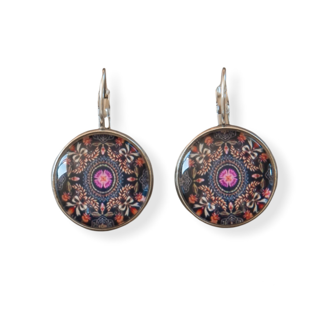 Boucles d\'oreilles baroque marron