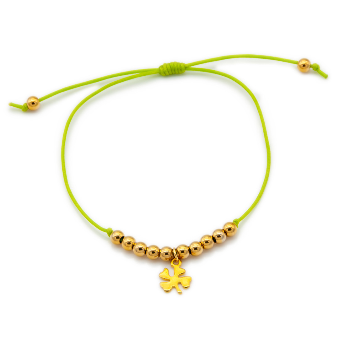 Bracelet cordon trefle - Bracelet trefle a 4 feuilles