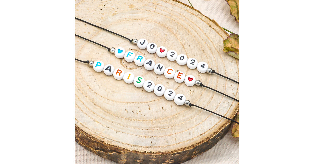 Bracelet Officiel Jeux Olympiques Paris 2024 - Chaîne Ajustable Dorée - Neuf Avec Étiquette