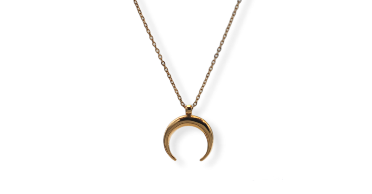 Collier Sautoir Brutaliste Moon C Paris - Couleur Or - Bijou Vintage - Occasion Superbe état