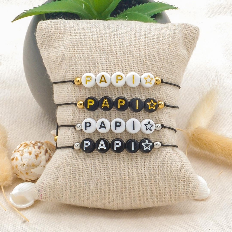 Bracelet Pour Grande Sœur - Perles, Lettres, Papillon Coloré, Acrylique, Ajustable 13 Cm, Cadeau Pour Nièce Ou Amie