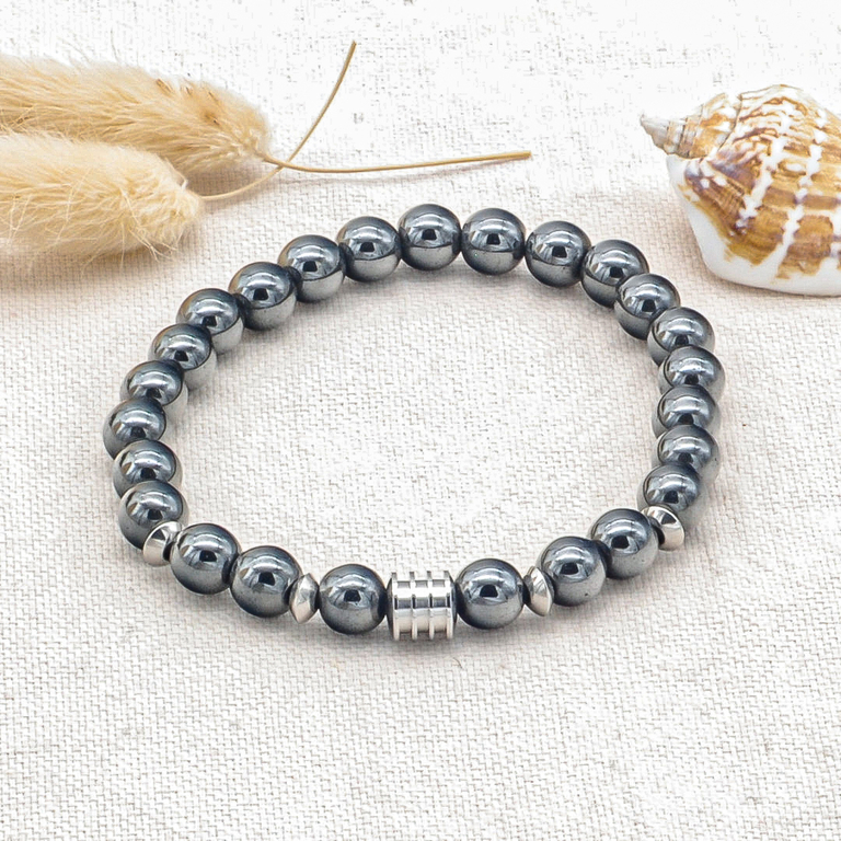 Bracelet En Hématite Sur Mesure Pour Homme, Femme Ou Enfant – Fait Main, Sans Fermoir