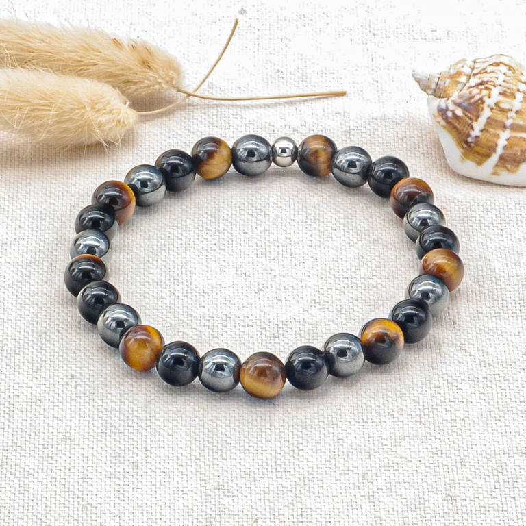 Bracelet En Pierre Naturelle 7 Chakra Pour Hommes Et Femmes Tressé Lave
