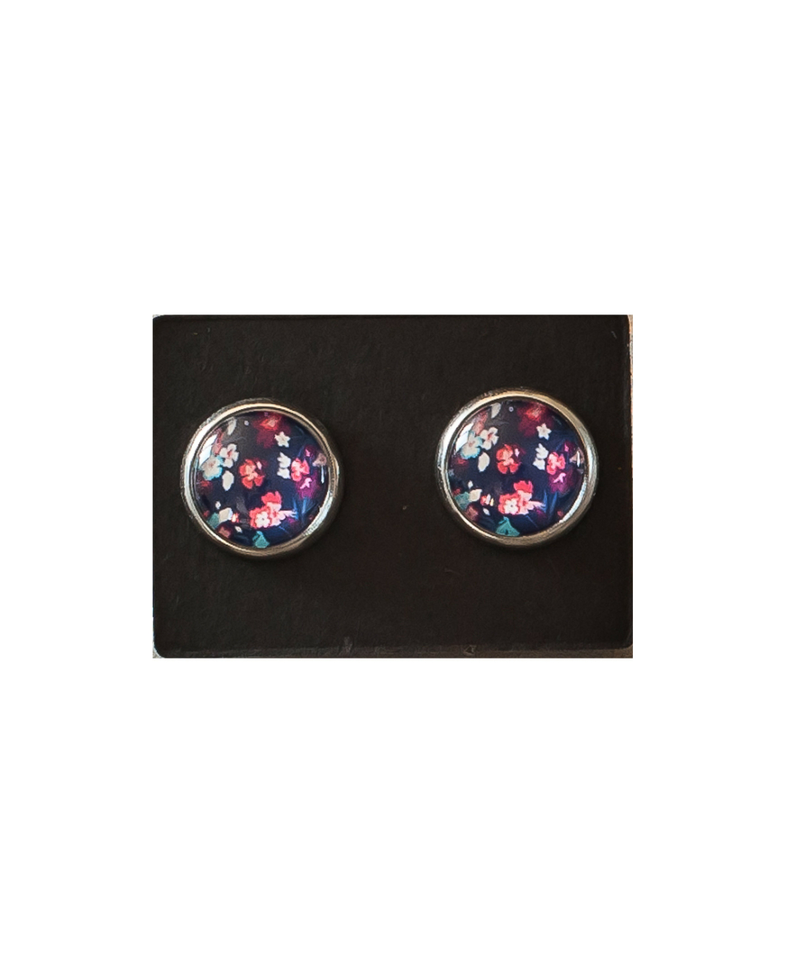 Boucles d'oreilles Puce Ouaki Or blanc et jaune 9K 2 améthystes