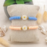 Bracelet marguerite nacre perles heishi