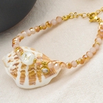 Bracelet initiale nacre perle cristal