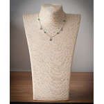 Collier minimaliste ras de cou, pendentif trèfle, pierre naturelle jade verte, chaîne acier inoxydable argent 3