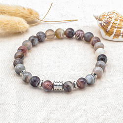 Bracelet Aris Homme: Hématite & Howlite - Bijoux en pierres fines Lyon