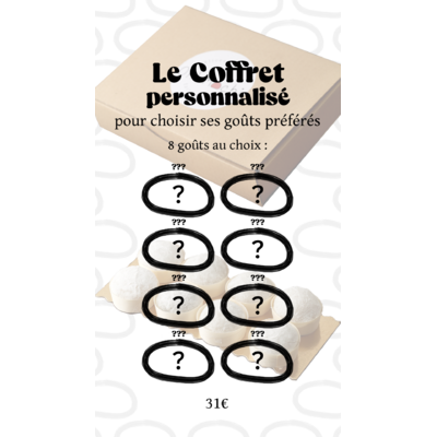 coffret personnalisé. Pour remplir mon coffret avec les parfums que je préfère. Toutes les combinaisons sont possibles, incluant les parfums du mois.