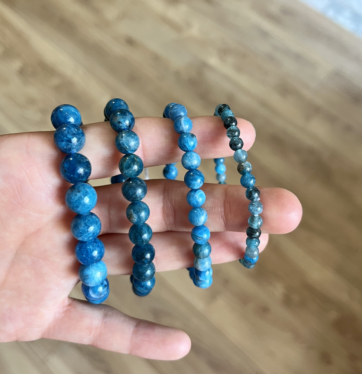 Bracelet apatite bleue
