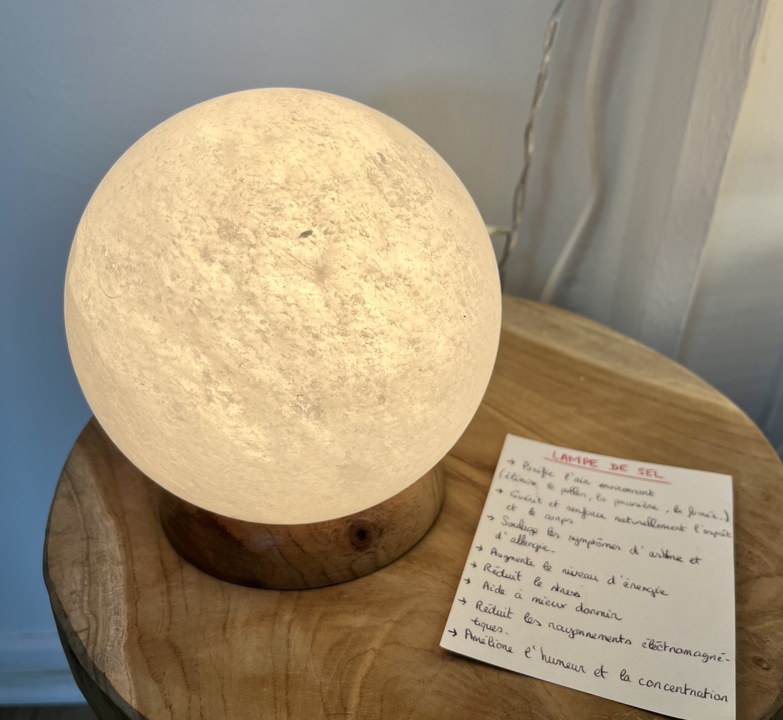 Lampe cristal de sel forme de lune