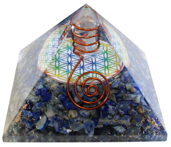 Pyramide Orgonite Fleur de Vie - 7 cm