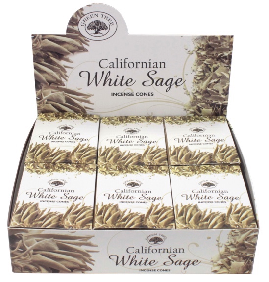 Encens Green Tree White Sage Cônes 15 grammes - Lot de 12