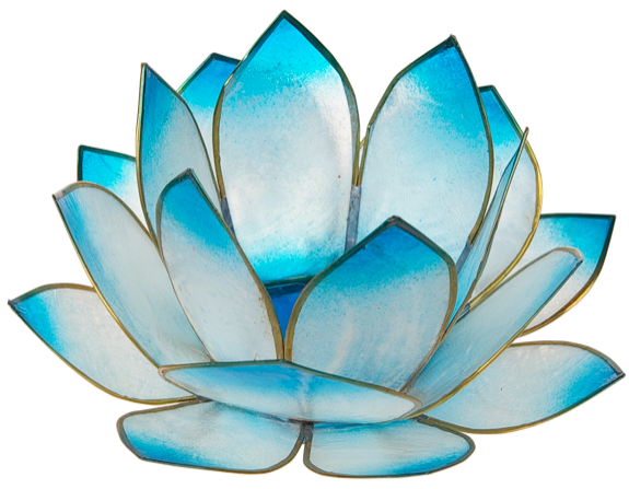 Photophore Lotus Levée du Soleil - Turquoise