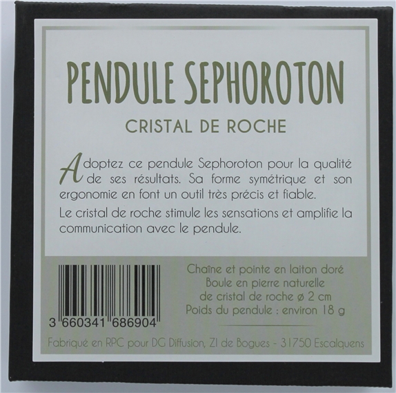68690-2-Pendule Sephoroton en Cristal de Roche