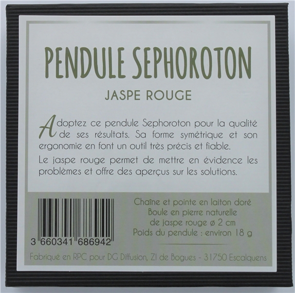 68694-2-Pendule Sephoroton en Jaspe Rouge