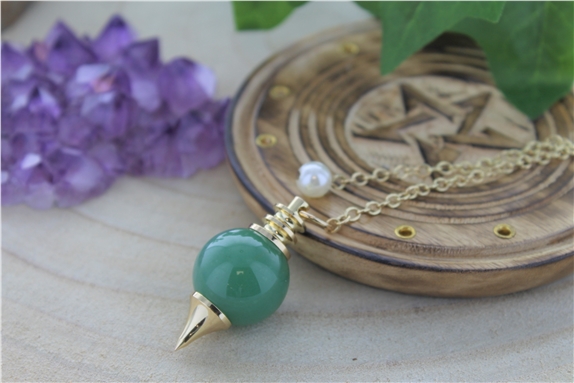 68696-Pendule Sephoroton en Aventurine Verte