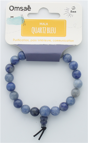 68984-2-Bracelet Mala en Quartz Bleu