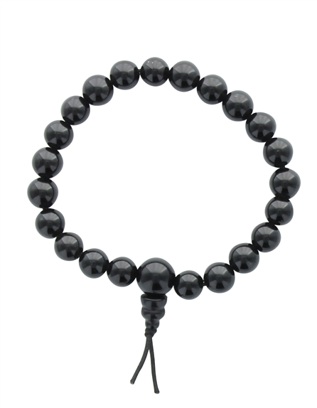 68980-Bracelet Mala en Obsidienne Noire