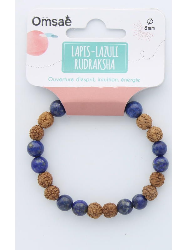 70033.1-Bracelet Lapis Lazuli et Rudraksha