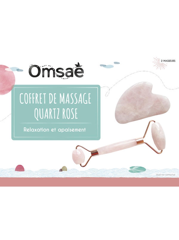 70412-Coffret Massage Quartz Rose pour le Visage New