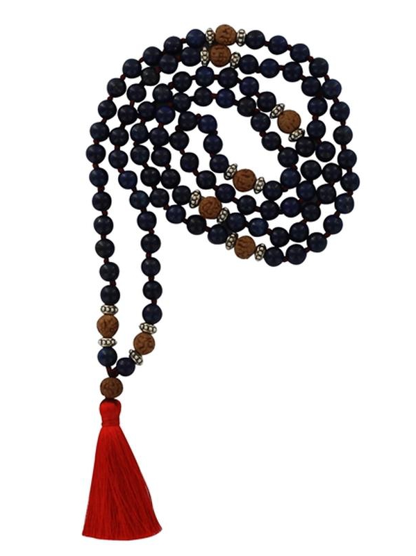 Mala en Lapis Lazuli et Rudraksha 108 perles