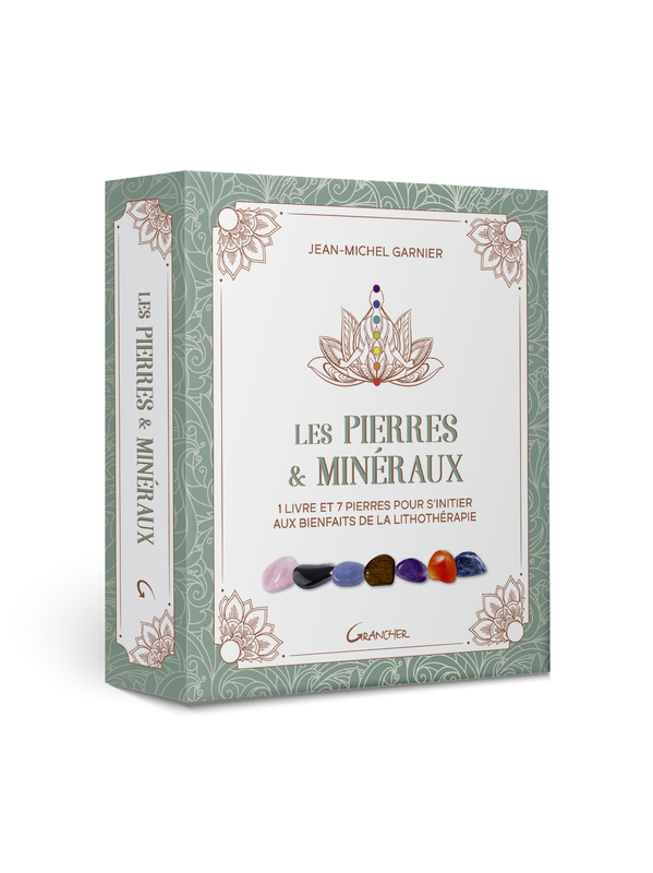 72070.1.4.Les Pierres &amp; minéraux - Coffret - 1 livre et 7 pierres