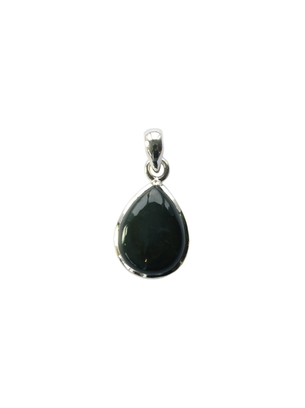 Pendentif Obsidienne Noire Argent 925 Forme goutte Petit modèle