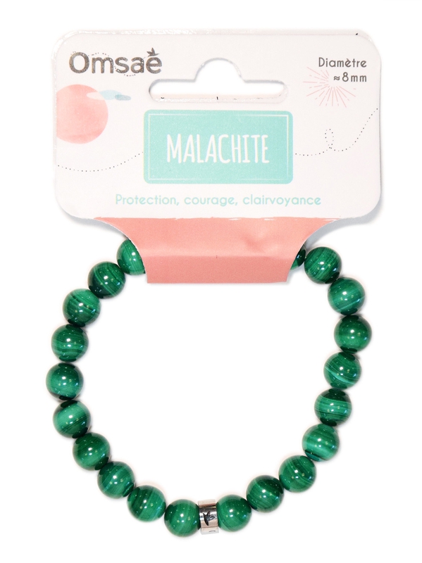 Bracelet Malachite Perles Rondes 8 mm