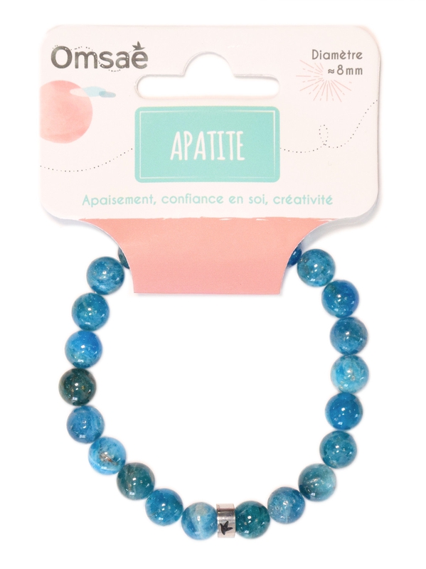 71485.1.Bracelet Apatite Perles rondes 8 mm