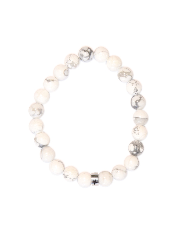 71472.Bracelet Magnésite Perles rondes 8 mm
