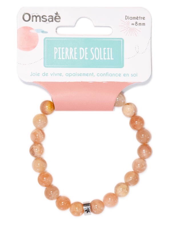 71458.1.Bracelet Pierre du Soleil Perles rondes 8 mm
