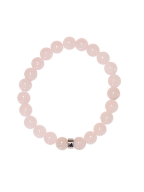 71443.1.Bracelet Quartz Rose Perles rondes 8 mm
