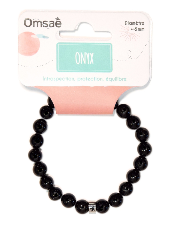 Bracelet Onyx Perles rondes 8 mm