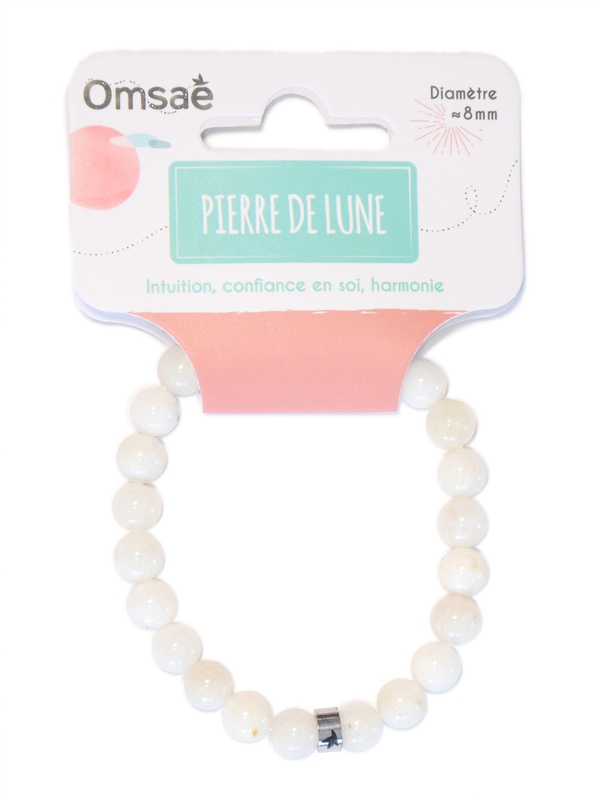 Bracelet Pierre de Lune Perles rondes 8 mm
