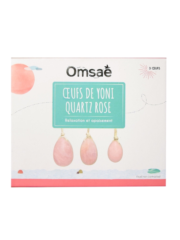 73385.Œufs de Yoni en Quartz rose Assortiment de 3