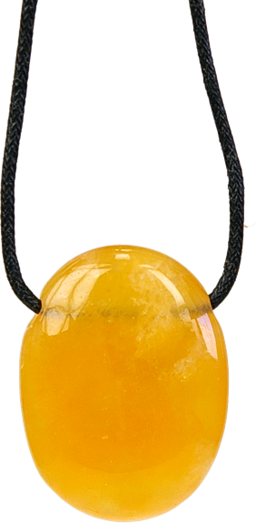 Pendentif Pierre Ovale Calcite Orange