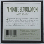 68694-2-Pendule Sephoroton en Jaspe Rouge