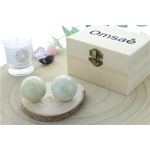 69466-Boules de Relaxation Chinoises en Jade Vert