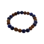 70033-Bracelet Lapis Lazuli et Rudraksha