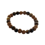 70032.1-Bracelet Oeil de Tigre et Rudraksha