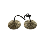 68964.Cymbale Tibétaine en Bronze Gravure Mantra